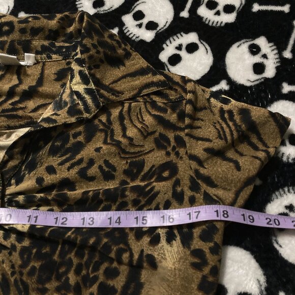 SASH Vintage leopard print short sleeve top ~ SMALL MEDIUM rockabilly goth shirt - Picture 9 of 14